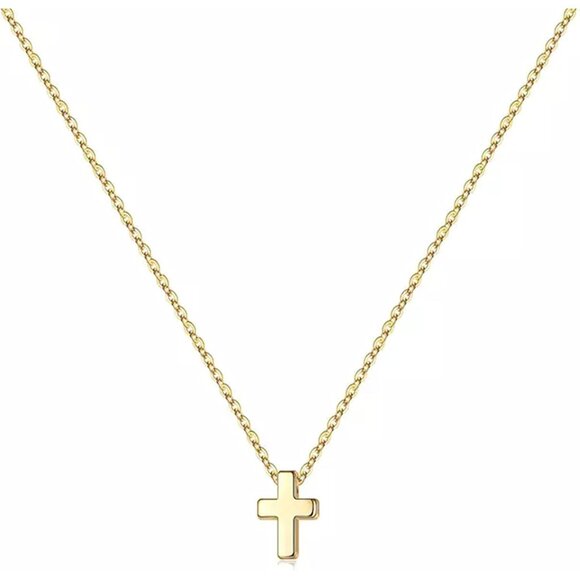 ⚡Gold Plated CZ Diamond Cross Necklace for Women Stainless Steel Faith Pendant - Picture 6 of 7